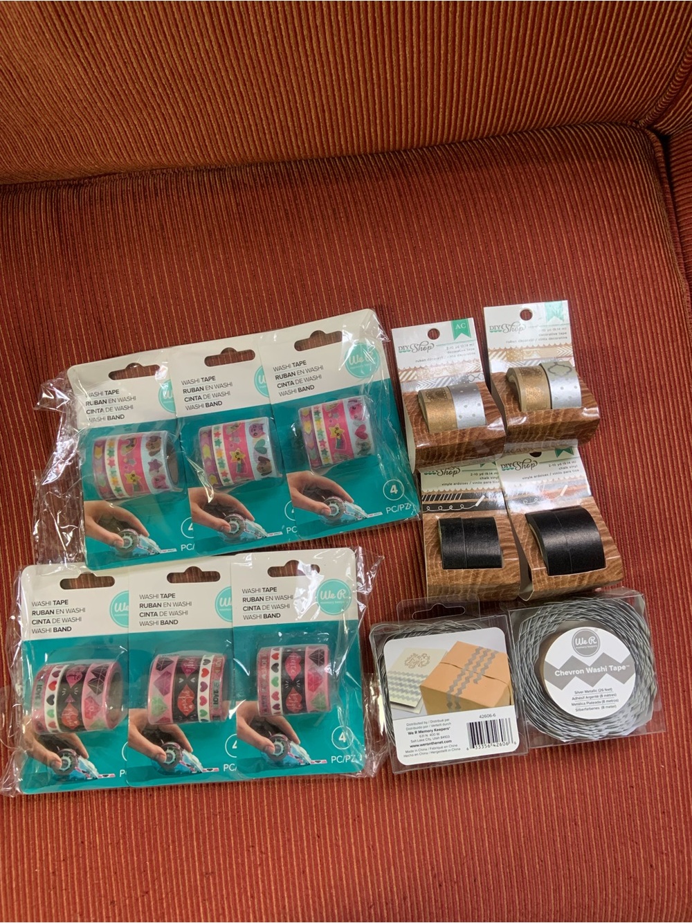 Assorted Decorative Washi Tape Craft Set - Pink, black and Gold